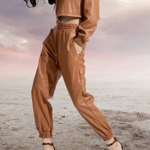NWOT Faux Leather Joggers